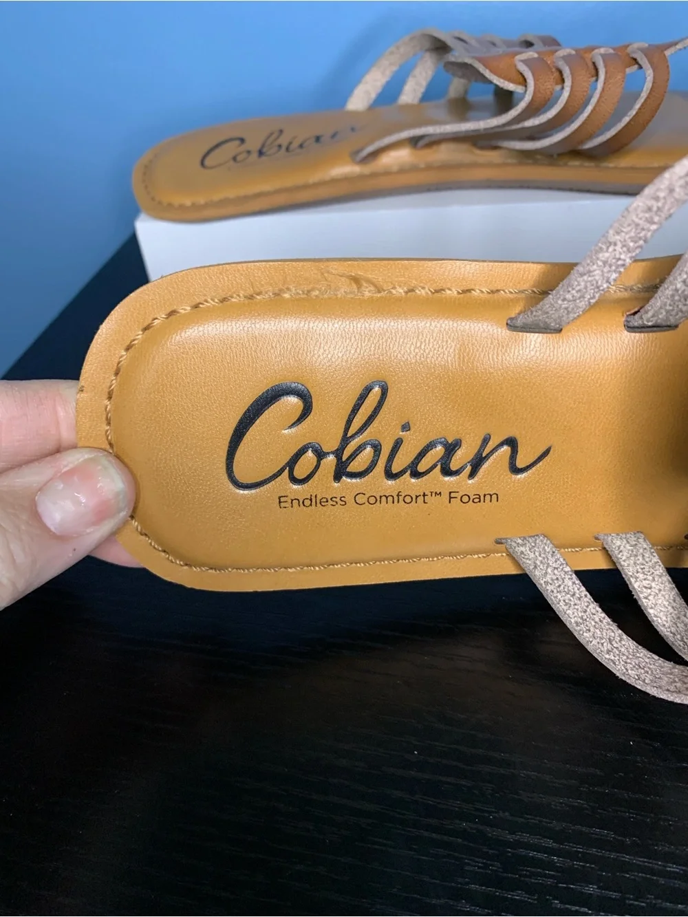 Cobian Women's Brown Braided Strap Toe-Post Sandals